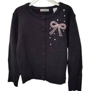 Christie Brooks Y2K Girl's Sock Hop Sweater Medium 10-12 NWT Black